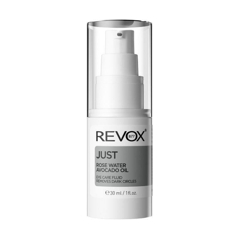 Флюїд для догляду за шкірою навколо очей Revox B77 Just з рожевою водою та олією авокадо, 30 мл